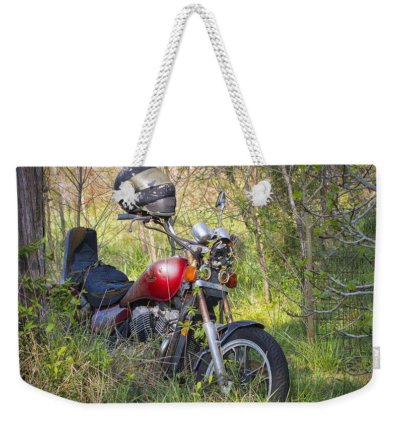 Lost Weekender Tote Bag featuring the photograph Abandoned and Forgotten Road Warrior by Bob Decker