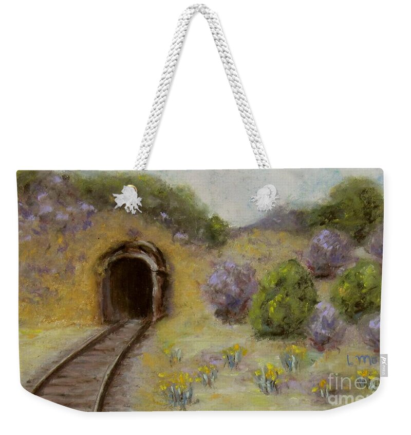 Mine Weekender Tote Bag featuring the pastel Abandoned Mine by Laurie Morgan