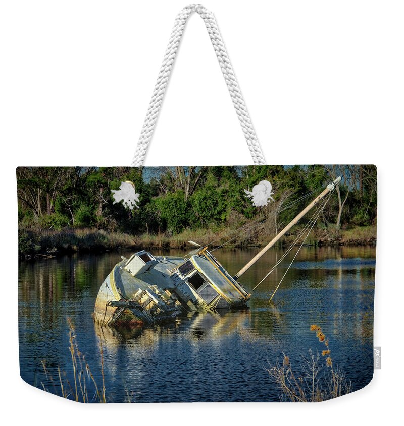 Outer Banks Weekender Tote Bag featuring the photograph Abandoned Ship by Donald Brown