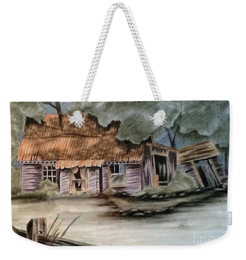 Charcoal Weekender Tote Bag featuring the drawing Handyman Special by Terri Mills