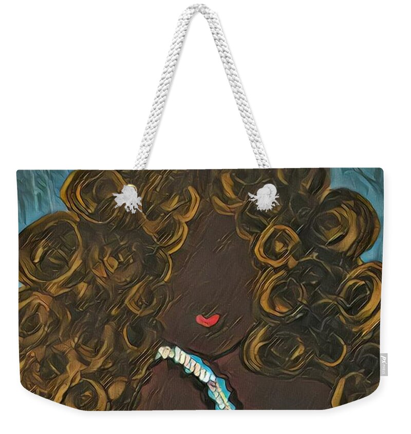 African American Woman. Diamonds. Fancy. Weekender Tote Bag featuring the painting About Last Night by K Daniel