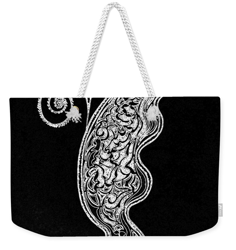 Abstract Weekender Tote Bag featuring the drawing About Night by Fei A