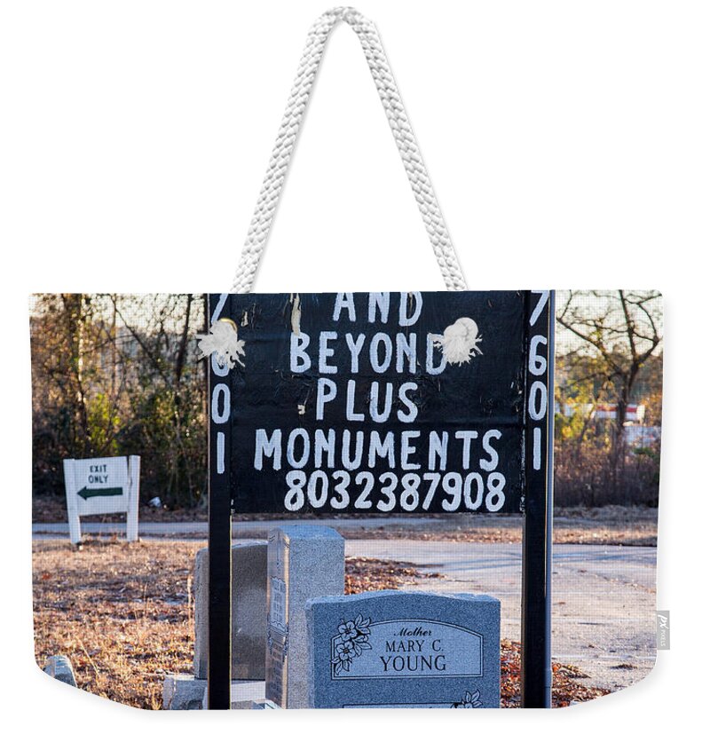 Cemetery Weekender Tote Bag featuring the photograph Above and Beyond by Charles Hite