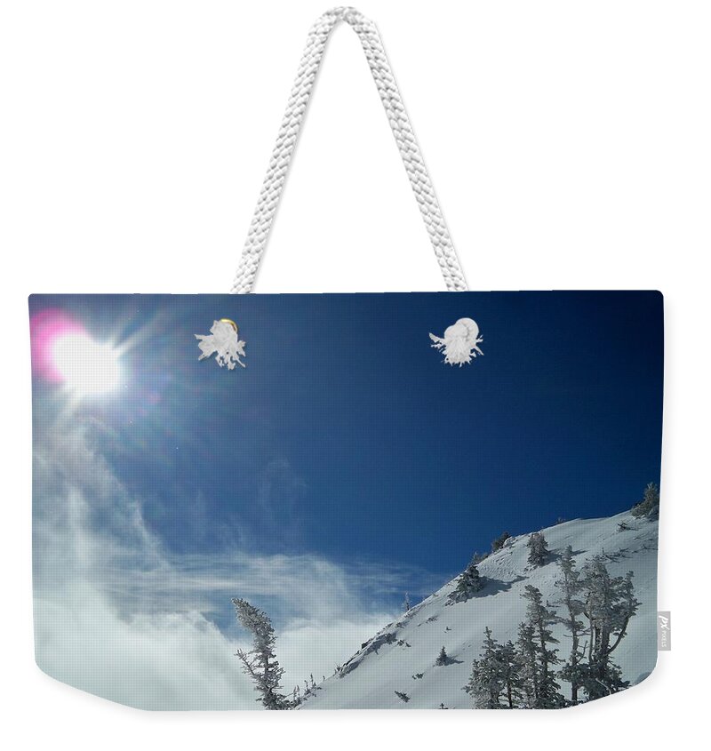 Landscape Weekender Tote Bag featuring the photograph Above The Clouds by Michael Cuozzo