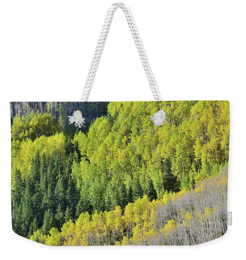 Colorado Weekender Tote Bag featuring the photograph Above the Silverton to Durango Highway by Ray Mathis