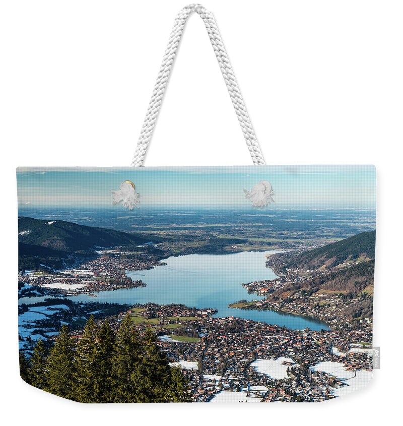 Tegernsee Weekender Tote Bag featuring the photograph Above the Tegernsee by Hannes Cmarits