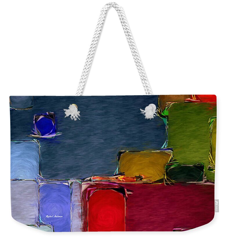 Rafael Salazar Weekender Tote Bag featuring the digital art Abstract 005 by Rafael Salazar
