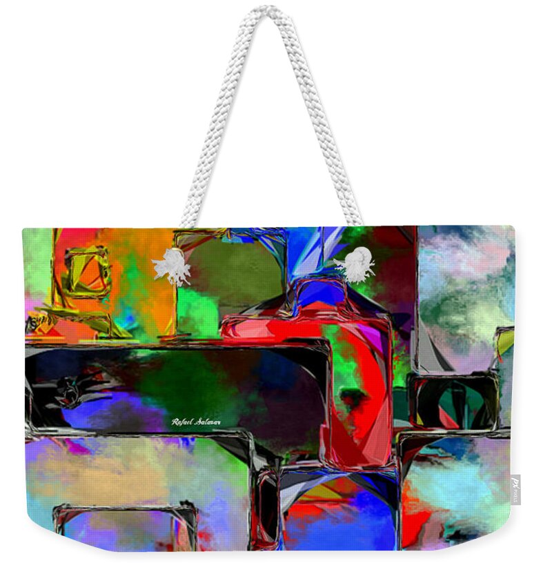 Rafael Salazar Weekender Tote Bag featuring the digital art Abstract 01172 by Rafael Salazar