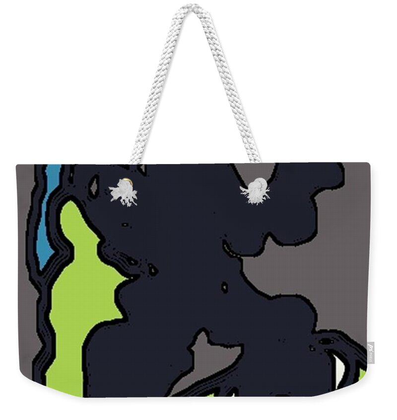Mixed Media Weekender Tote Bag featuring the mixed media Abstract 020 by Marian Lonzetta