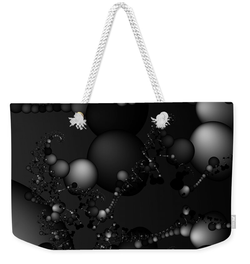 Abstract Weekender Tote Bag featuring the digital art Abstract 119 BW by Rolf Bertram