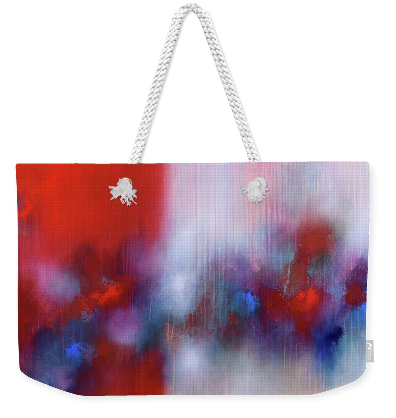 Abstract Weekender Tote Bag featuring the painting Abstract Painting 137 by Bernd Weckenmann