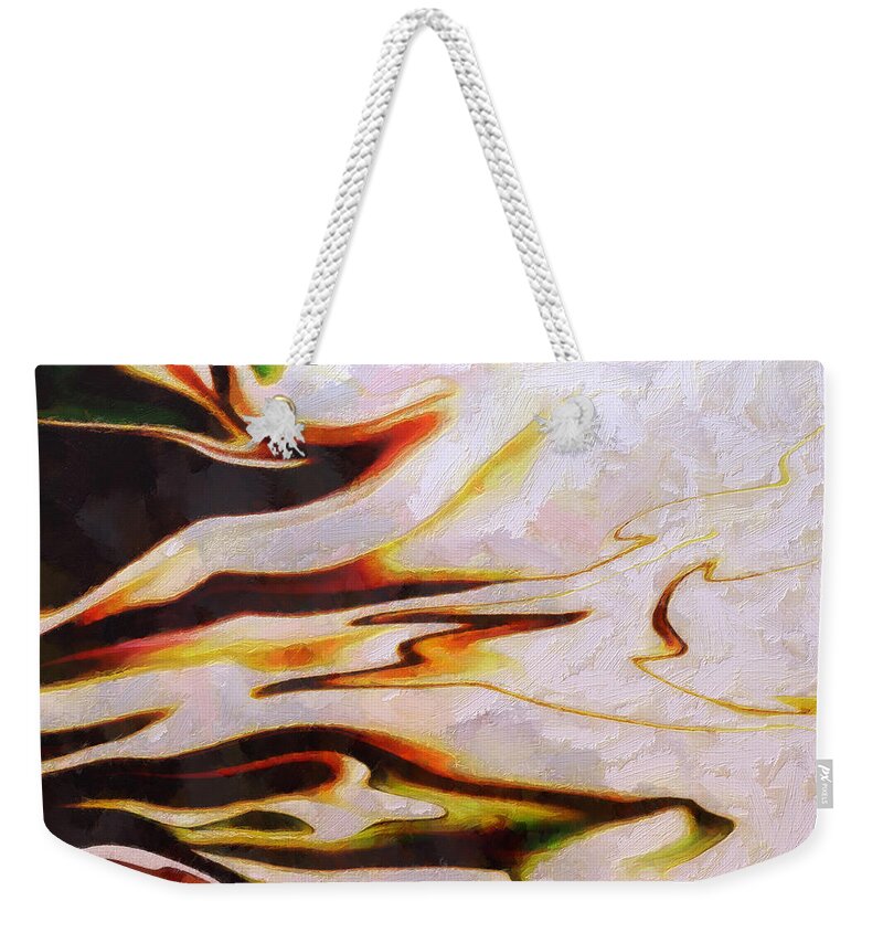 Abstract Weekender Tote Bag featuring the painting Abstract 27 by Lelia DeMello