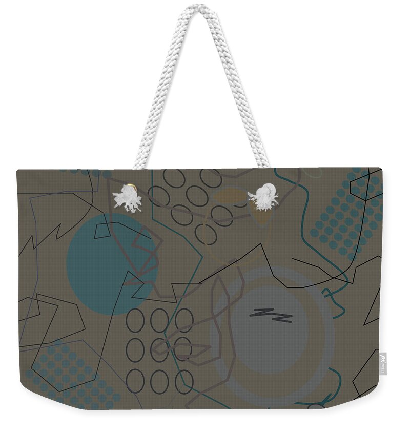 Brown Weekender Tote Bag featuring the digital art Abstract 8 Brown by April Burton