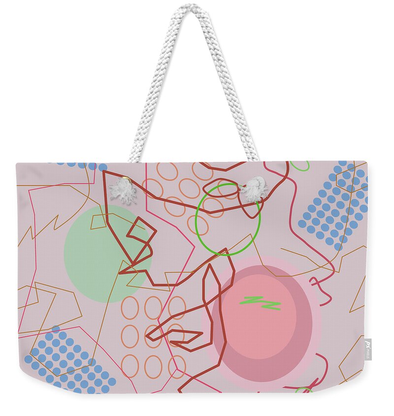 Pink Weekender Tote Bag featuring the digital art Abstract 8 pink by April Burton