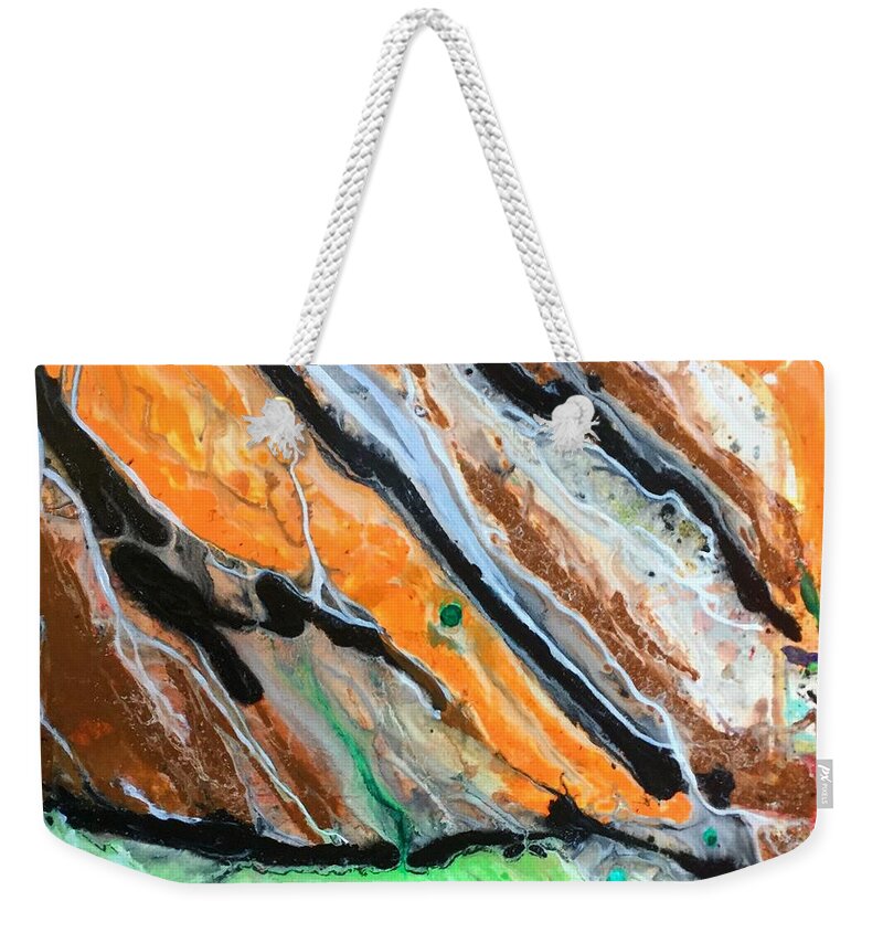 Abstract Art Weekender Tote Bag featuring the painting Abstract Art 1 by Carl Gouveia