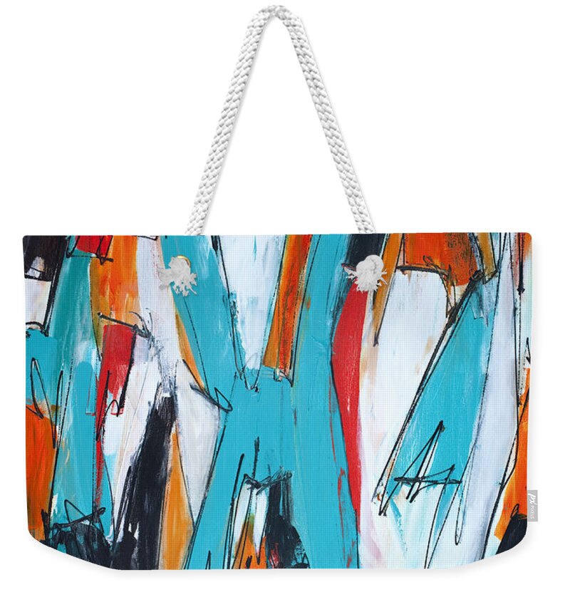 Abstract Weekender Tote Bag featuring the painting Abstract Art Two by Lynne Taetzsch