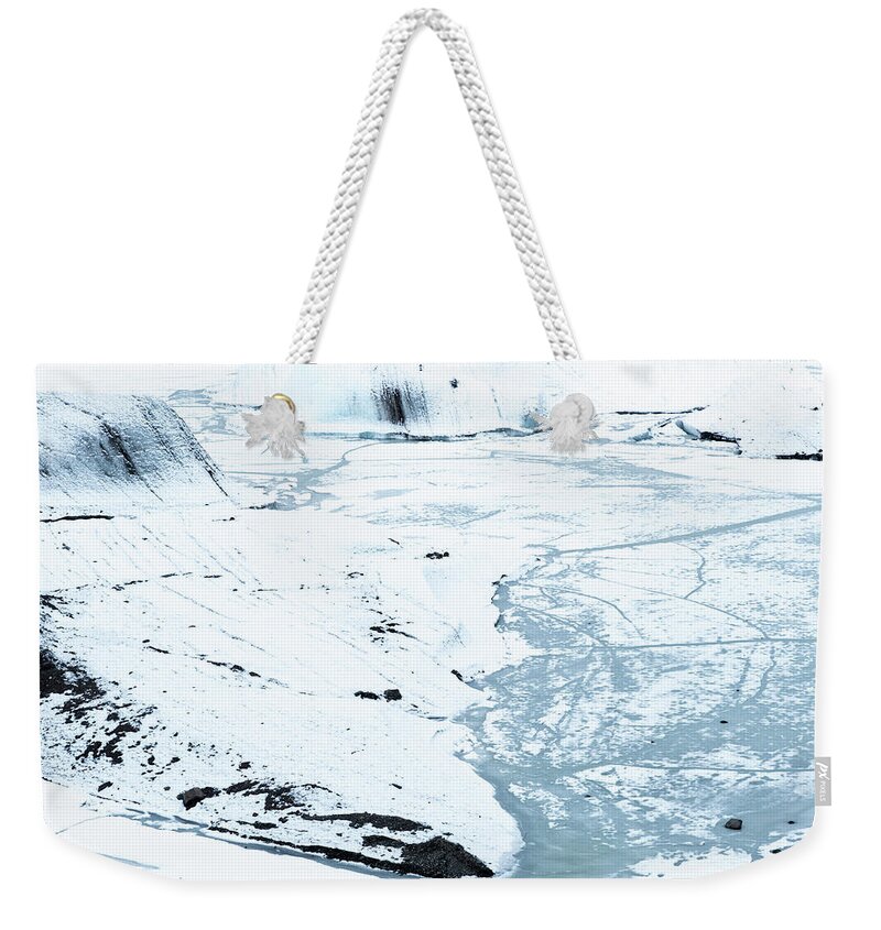 Winter Landscape Weekender Tote Bag featuring the photograph Glacier Winter Landscape, Iceland with by Michalakis Ppalis