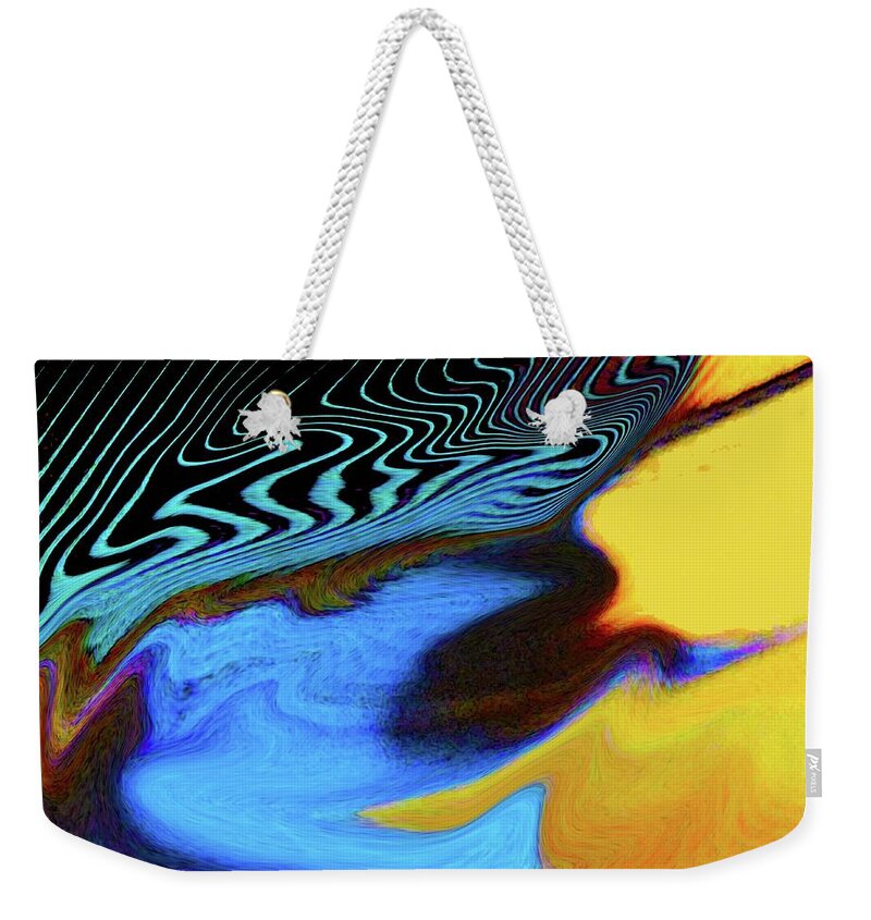 Abstract Weekender Tote Bag featuring the photograph Abstract Blue Bird Feather by Coke Mattingly