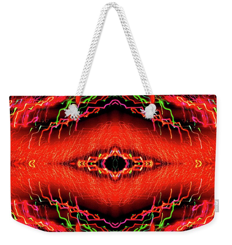 Inspiration Weekender Tote Bag featuring the photograph Abstract Christmas Lights #170 by Barbara Tristan