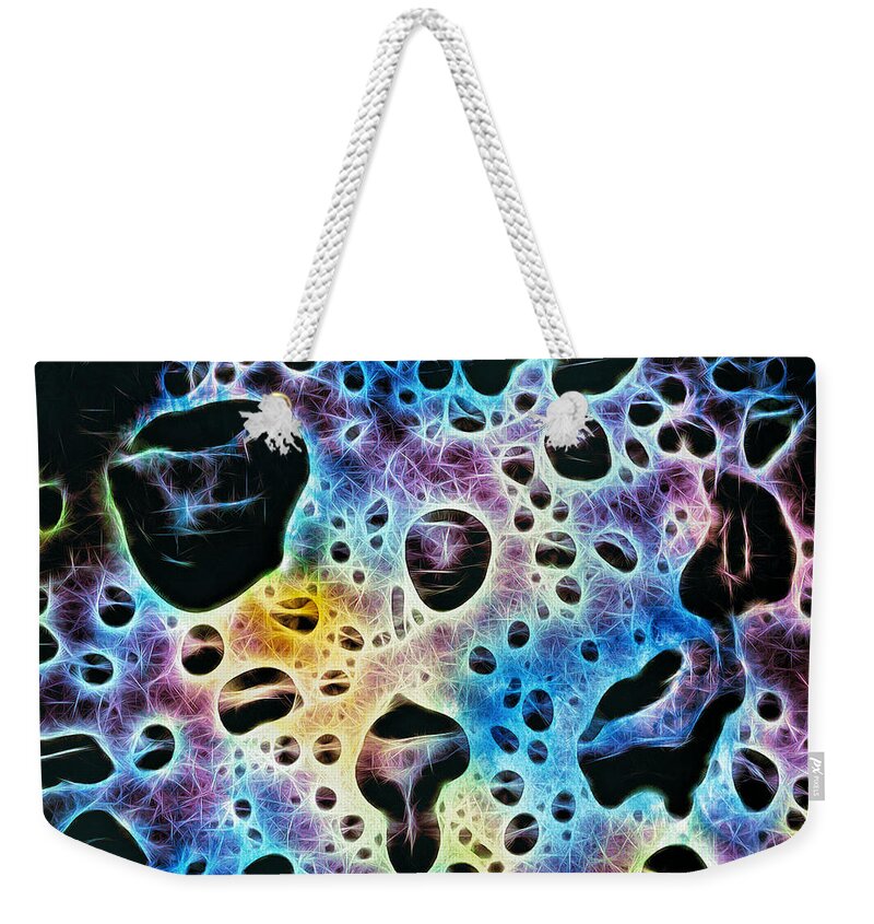 Abstract Weekender Tote Bag featuring the photograph Abstract Dew Drops by Bill and Linda Tiepelman