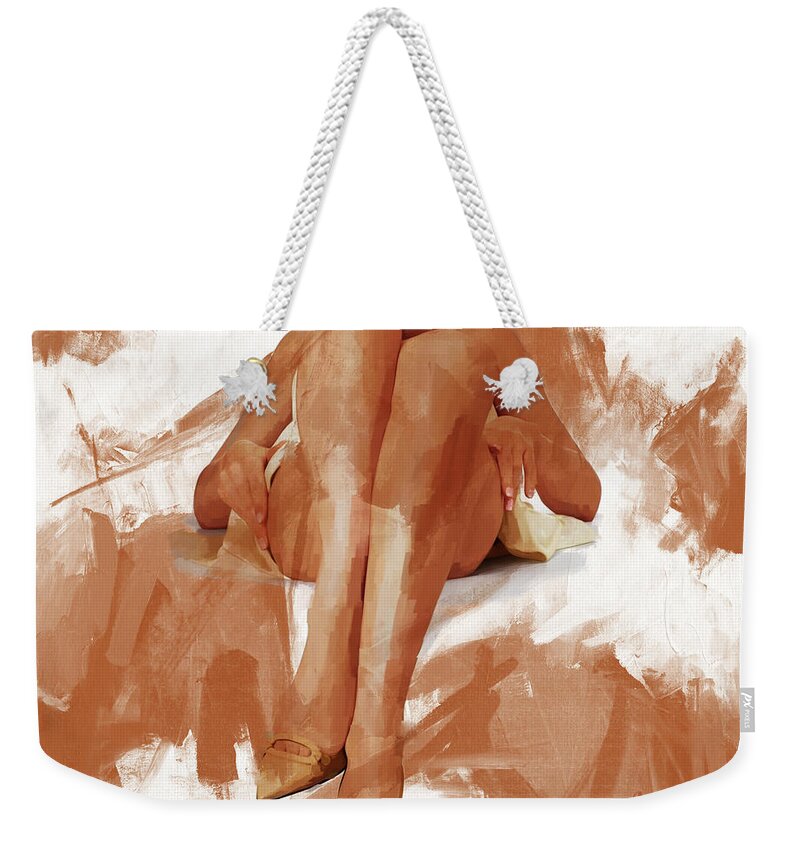 Long Legs Weekender Tote Bag featuring the painting Abstract Female Legs 02 by Gull G