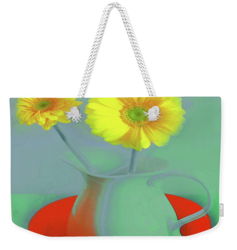 Abstract Art Weekender Tote Bag featuring the digital art Abstract Floral Art 301 by Miss Pet Sitter