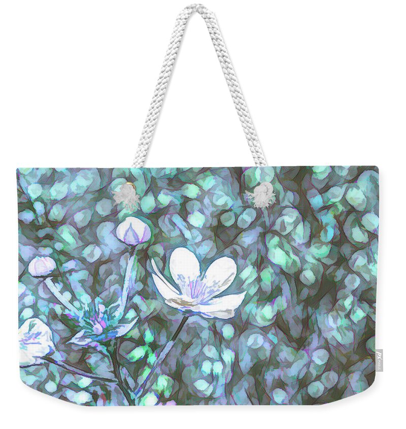 Background Weekender Tote Bag featuring the digital art Abstract flowers sketch by Tim Abeln