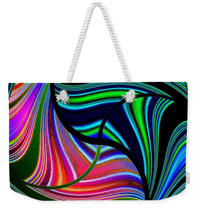 Abstract Weekender Tote Bag featuring the digital art Abstract Fusion 278 by Will Borden