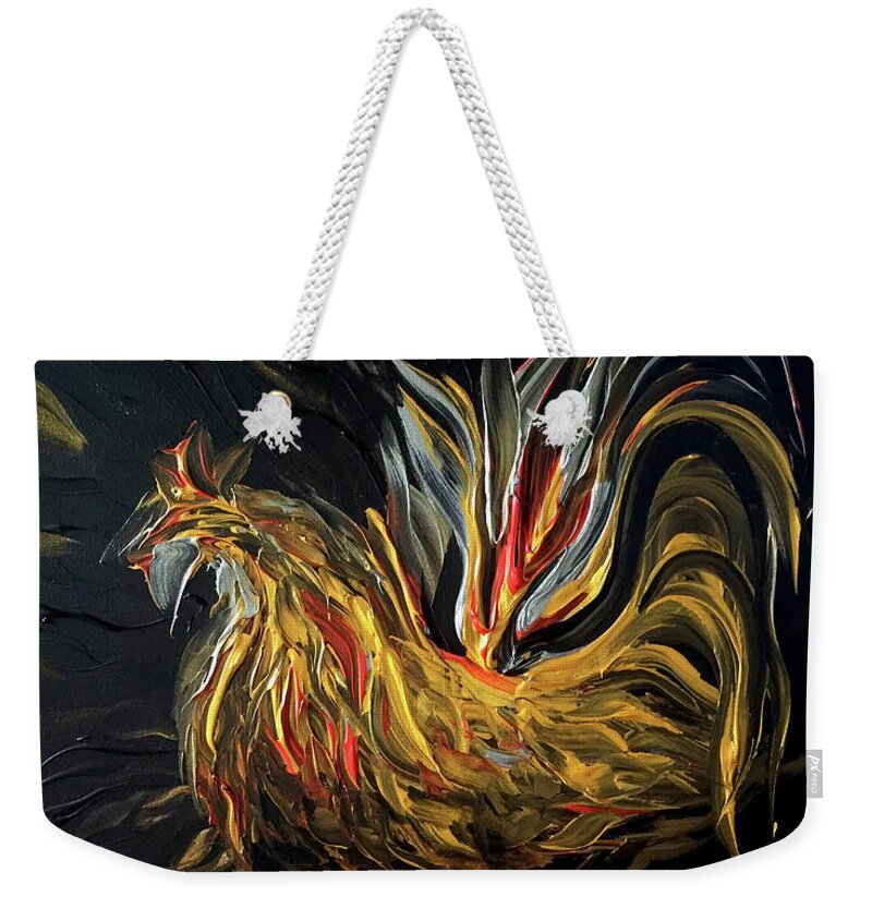 Abstract Weekender Tote Bag featuring the painting Abstract Gayu by Michelle Pier