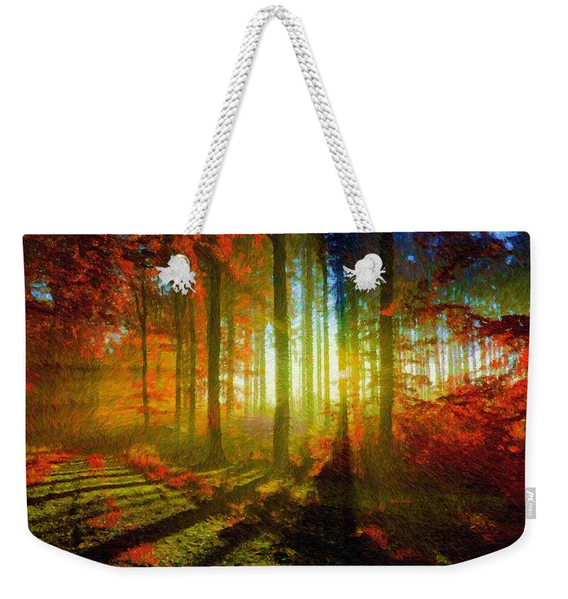 Rafael Salazar Weekender Tote Bag featuring the mixed media Abstract Landscape 0745 by Rafael Salazar