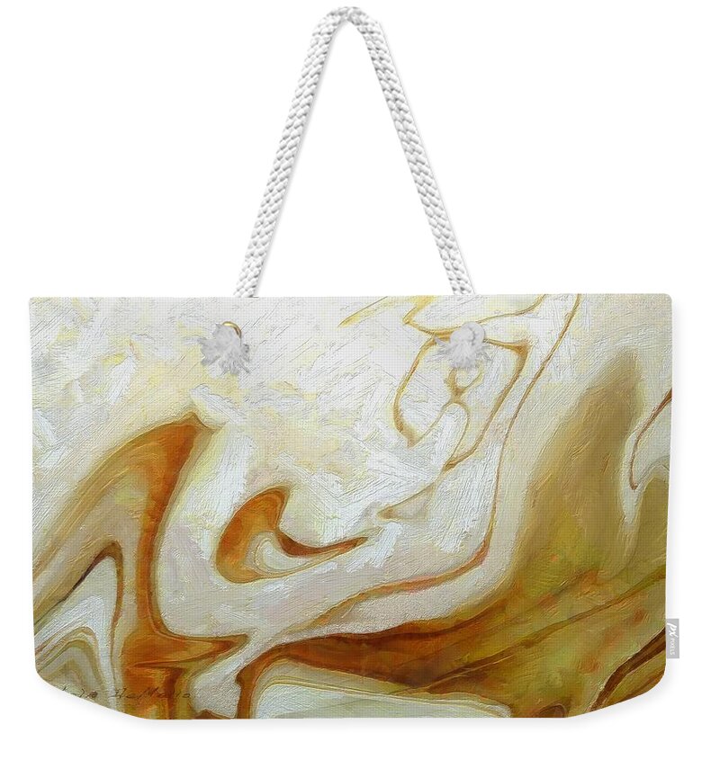 Abstract Weekender Tote Bag featuring the painting Abstract No. 21 by Lelia DeMello