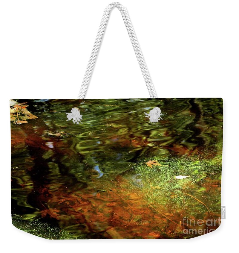 Leaf Weekender Tote Bag featuring the photograph Abstract of St Croix River 04 by Jimmy Ostgard
