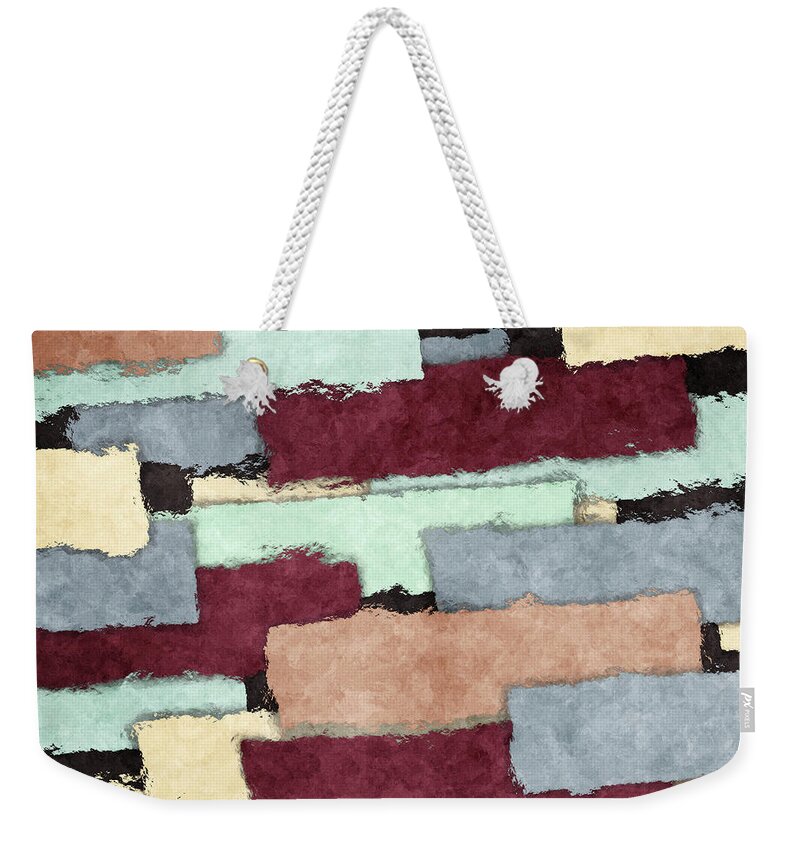 Pattern Weekender Tote Bag featuring the digital art Abstract Patchwork by Phil Perkins