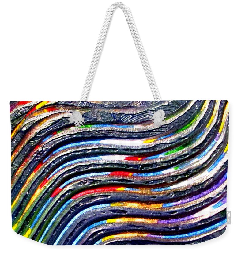 Martha Weekender Tote Bag featuring the painting Abstract Series 0615C1 by Mas Art Studio