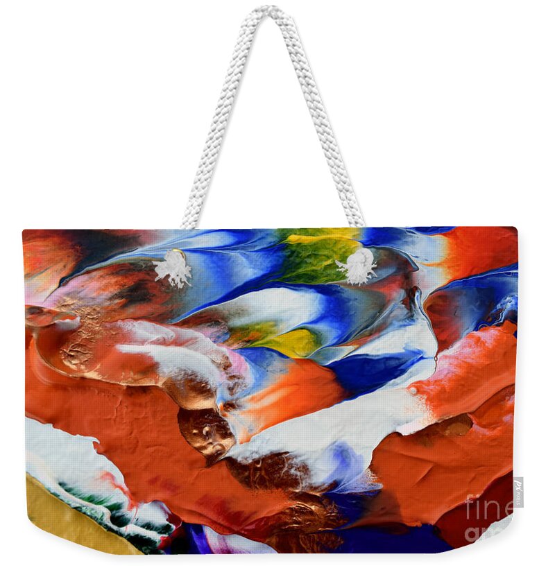 Martha Weekender Tote Bag featuring the painting Abstract Series N1015AL by Mas Art Studio