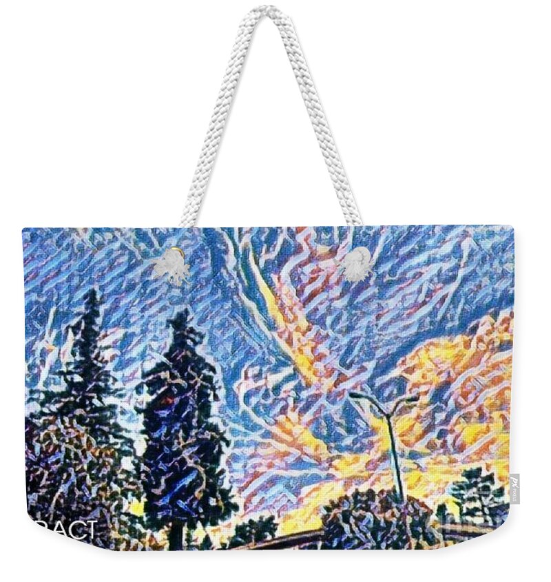 Mixedmedia Weekender Tote Bag featuring the mixed media Abstract sky by Steven Wills