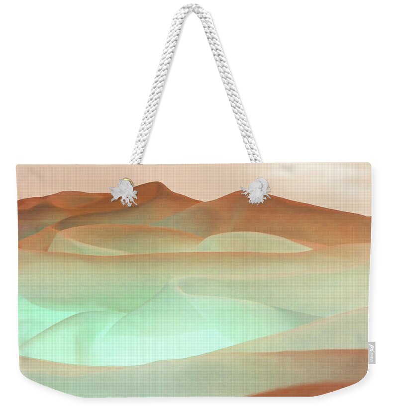 Abstract Weekender Tote Bag featuring the digital art Abstract Terracotta Landscape by Deborah Smith
