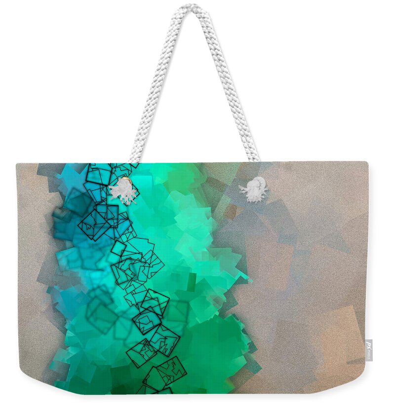 Abstract Weekender Tote Bag featuring the digital art Meander - Abstract Tiles No15.825 by Jason Freedman