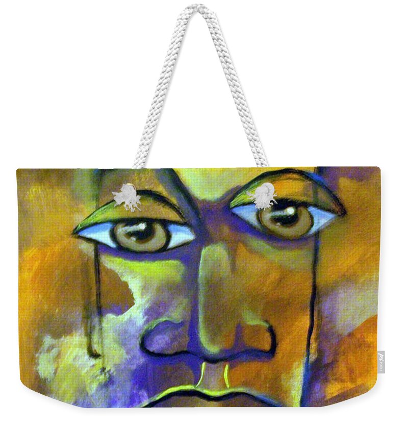  Weekender Tote Bag featuring the painting Abstract Young Man by Raymond Doward