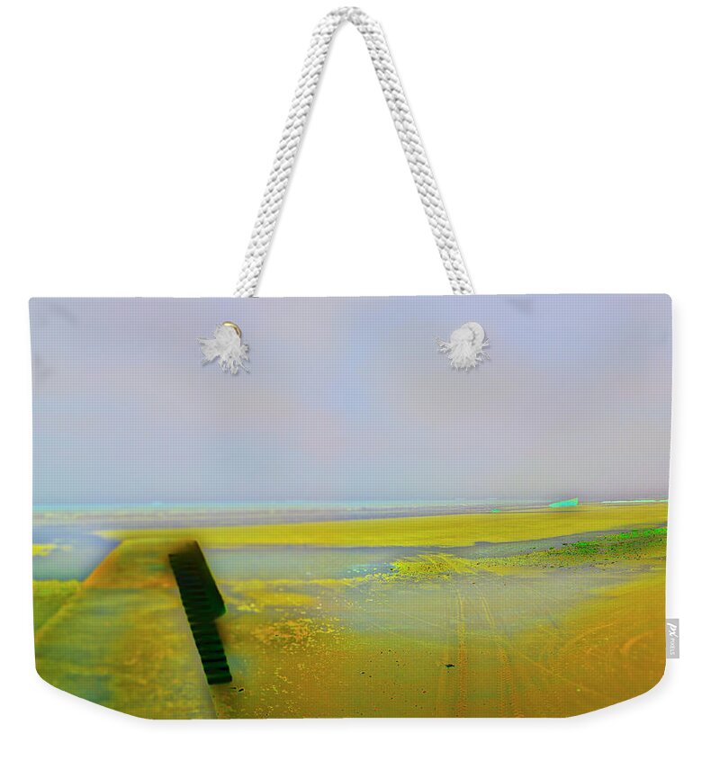 Hotel Weekender Tote Bag featuring the photograph Abstracted Low Tide at Arromanches by Jan W Faul