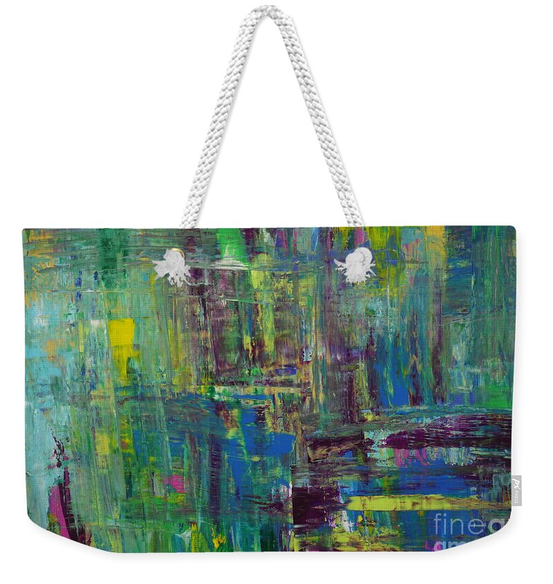 Abstract Weekender Tote Bag featuring the painting Abstract_untitled by Jimmy Clark
