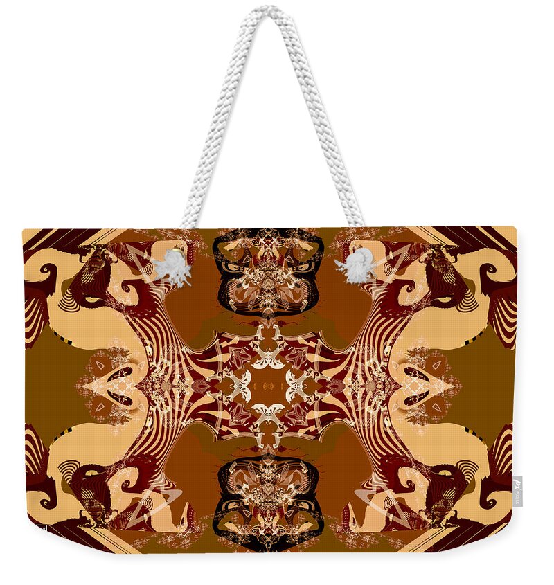 Abstract Weekender Tote Bag featuring the digital art Abyssinian Wood by Jim Pavelle