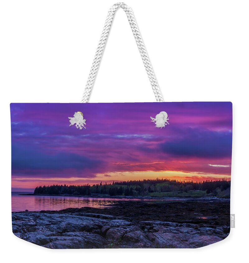 Mount Desert Island Weekender Tote Bag featuring the photograph Acadian Nights by Holly Ross