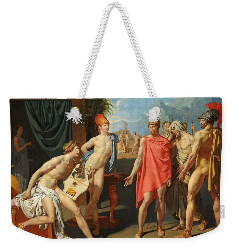 Jean-auguste-dominique Ingres Weekender Tote Bag featuring the painting Achilles Receiving the Envoys of Agamemnon by Jean-Auguste-Dominique Ingres