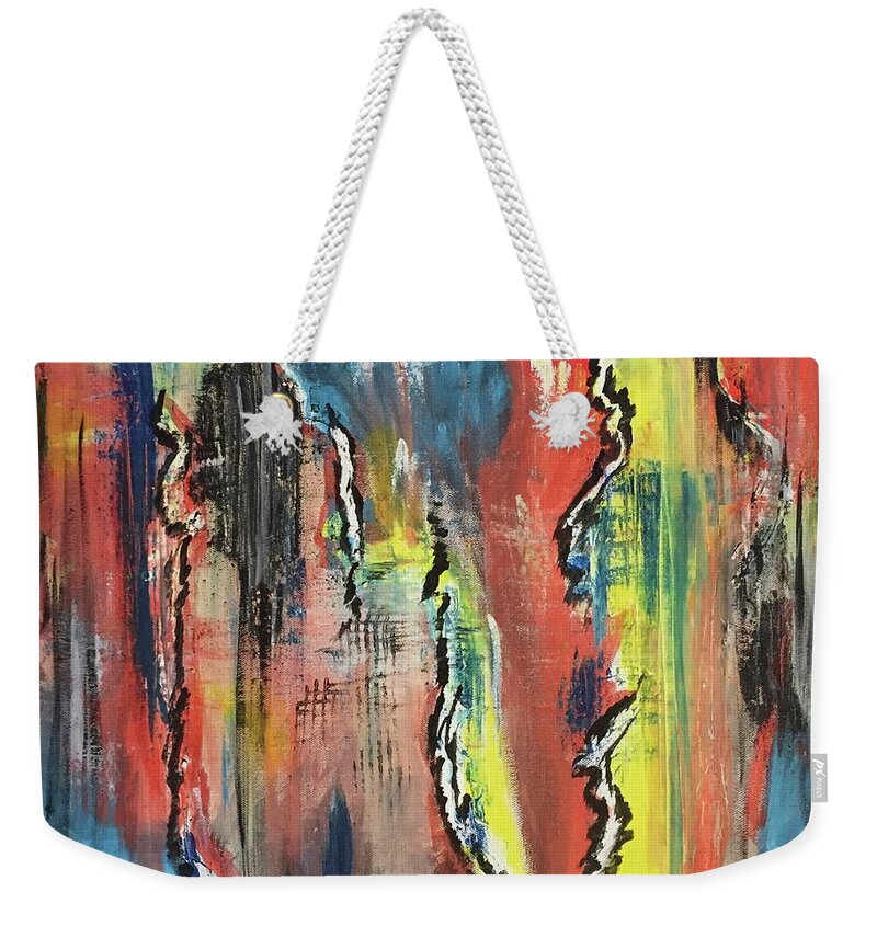 Painting Weekender Tote Bag featuring the painting Acid Rain by Laura Jaffe