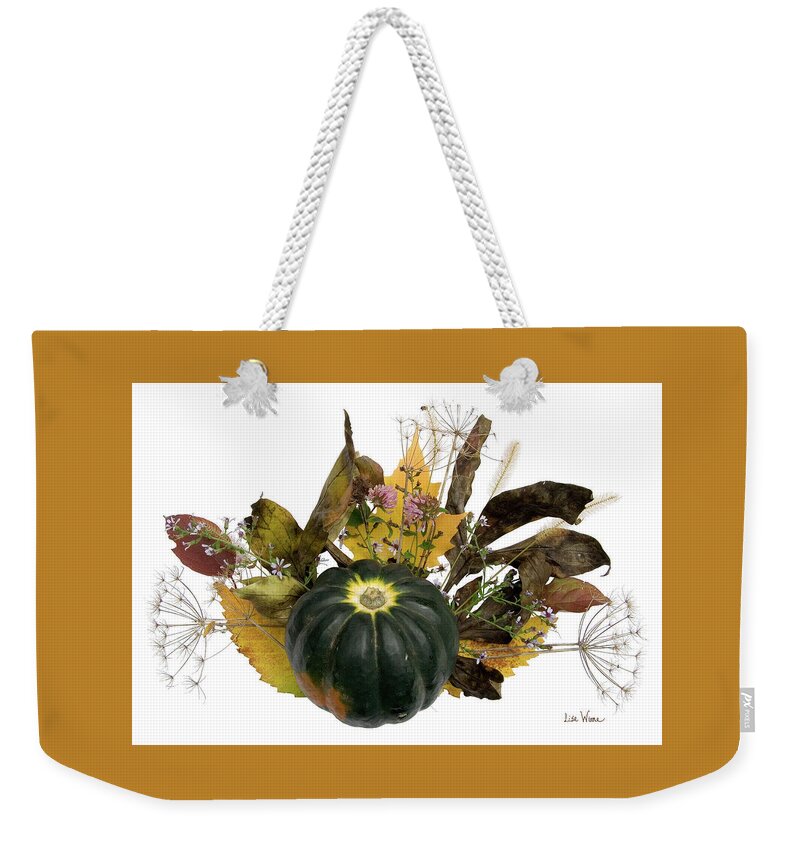 Lise Winne Weekender Tote Bag featuring the digital art Acorn Squash Bouquet by Lise Winne