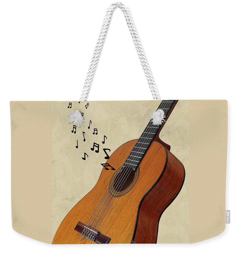 Acoustic Guitar Weekender Tote Bag featuring the photograph Acoustic Guitar Sounds by Gill Billington