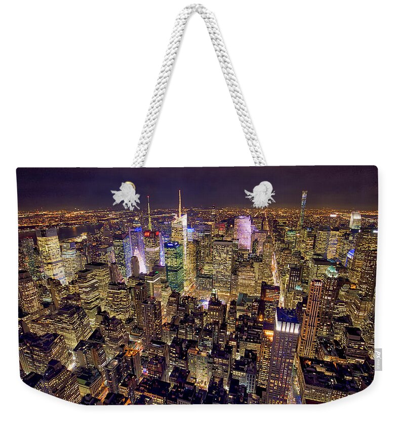 Hdr Weekender Tote Bag featuring the photograph Across Manhattan by Ross Henton