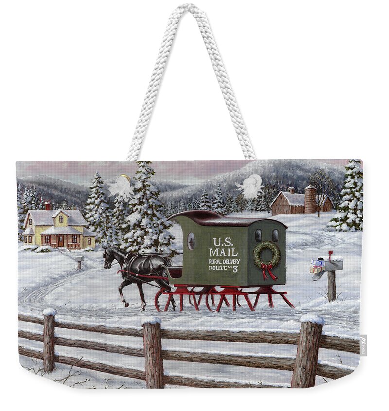 Horse Weekender Tote Bag featuring the painting Across the Miles by Richard De Wolfe
