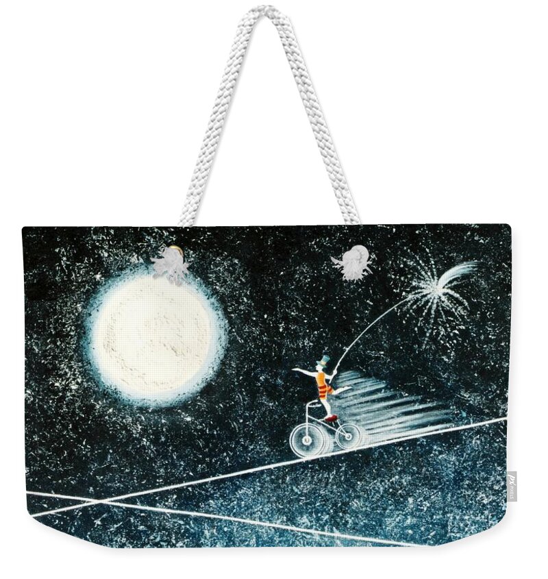 Universe Weekender Tote Bag featuring the painting Across the universe by Graciela Bello